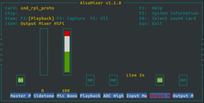 Alsamixer Output